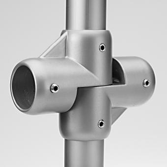 Cross-joint connector continuous  Ø 30 mm white RAL 9016